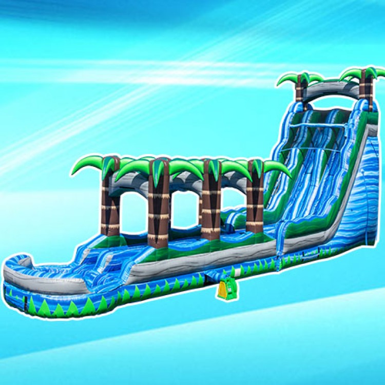 22' Blue crush Dual lane slide with Slip n Slide